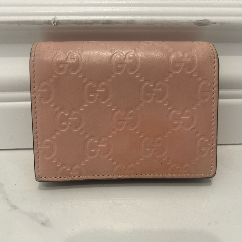 Gucci Cat Crystal Pink Embossed Compact Wallet - Picture 4 of 12